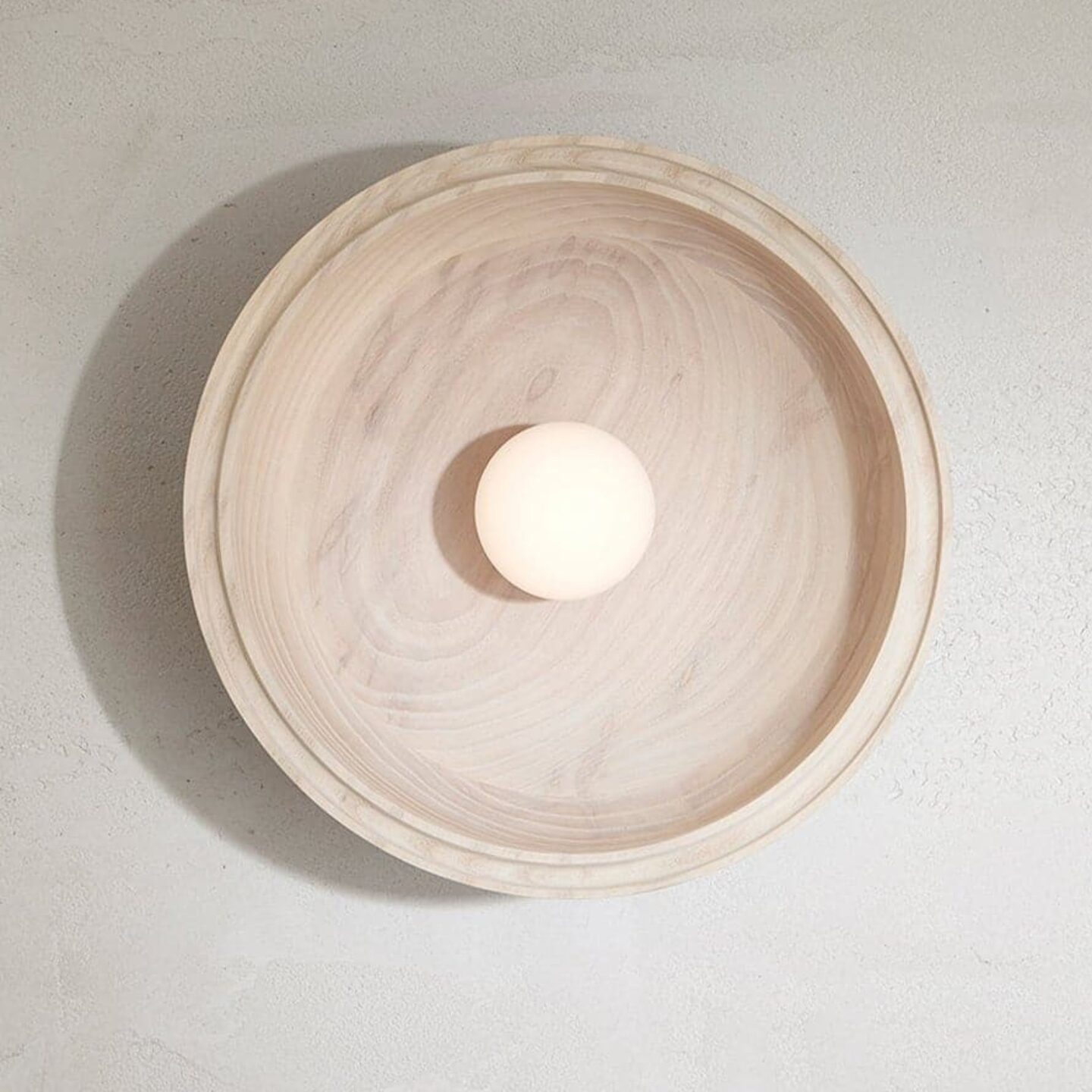 Selene Surface Sconce Large Bleached Ash & Brass